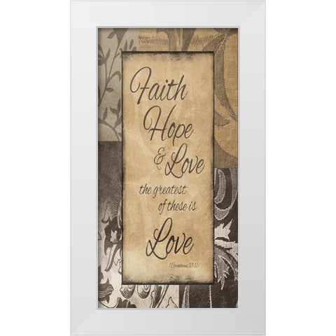Faith Hope White Modern Wood Framed Art Print by Grey, Jace