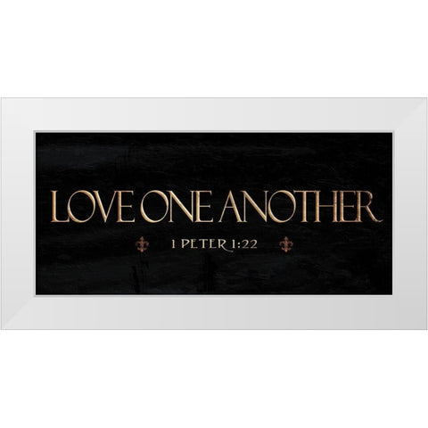 Love One Another White Modern Wood Framed Art Print by Grey, Jace