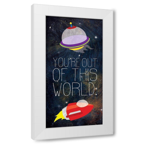 Out Of This World Blue White Modern Wood Framed Art Print by Grey, Jace