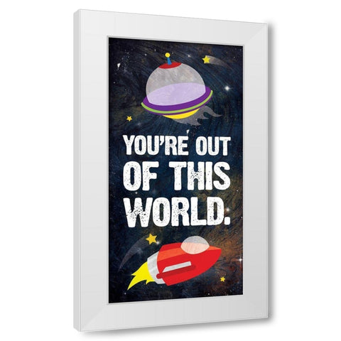 Out Of This World Blue New White Modern Wood Framed Art Print by Grey, Jace