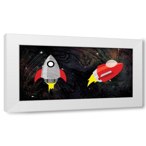 Rockets White Modern Wood Framed Art Print by Grey, Jace