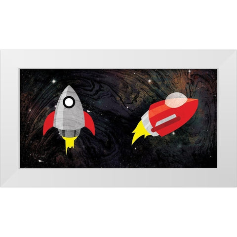 Rockets White Modern Wood Framed Art Print by Grey, Jace