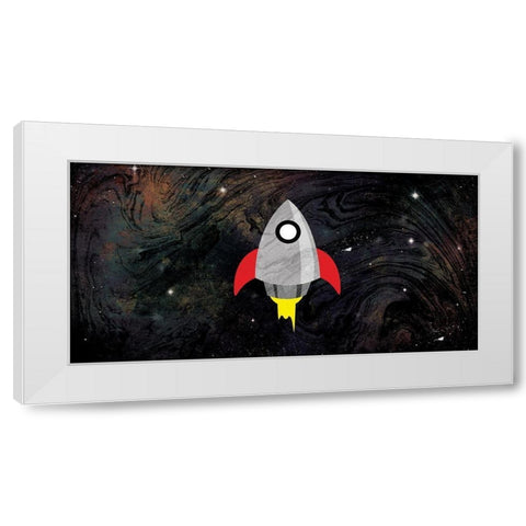 One Rocket White Modern Wood Framed Art Print by Grey, Jace
