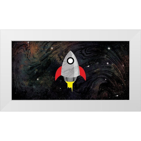 One Rocket White Modern Wood Framed Art Print by Grey, Jace