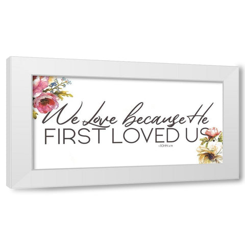 We Love White Modern Wood Framed Art Print by Grey, Jace