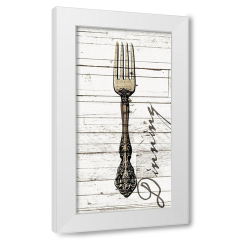 Dinning Fork White Modern Wood Framed Art Print by Grey, Jace