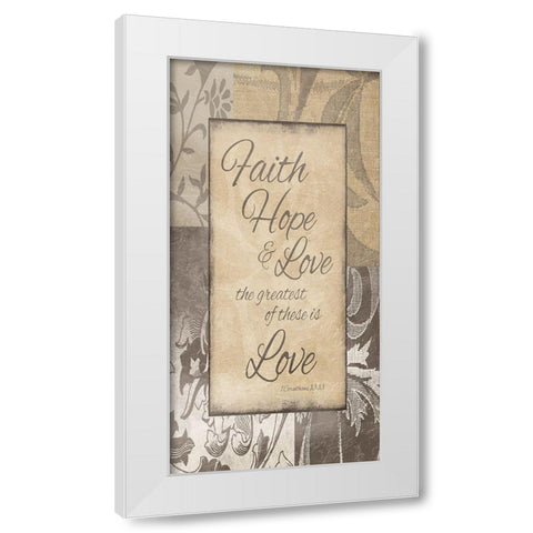 Faith Hope Love 2 White Modern Wood Framed Art Print by Grey, Jace
