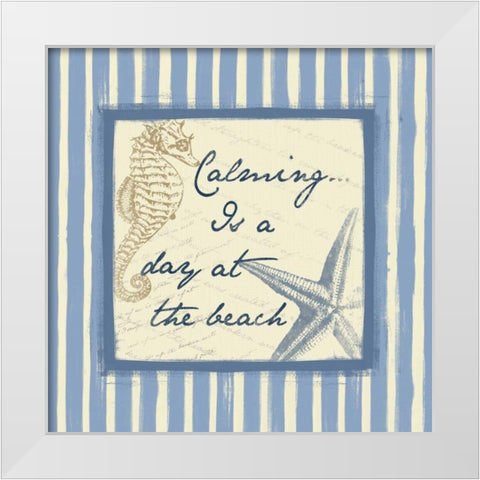 Calming White Modern Wood Framed Art Print by Grey, Jace