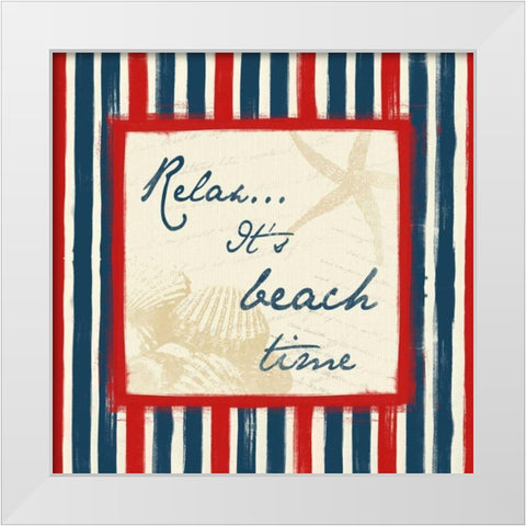 Relax White Modern Wood Framed Art Print by Grey, Jace