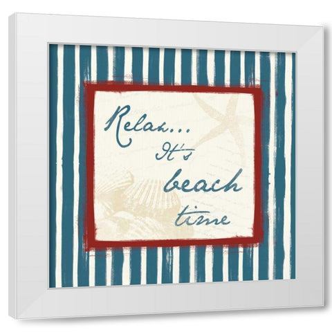 Relax Newblue White Modern Wood Framed Art Print by Grey, Jace