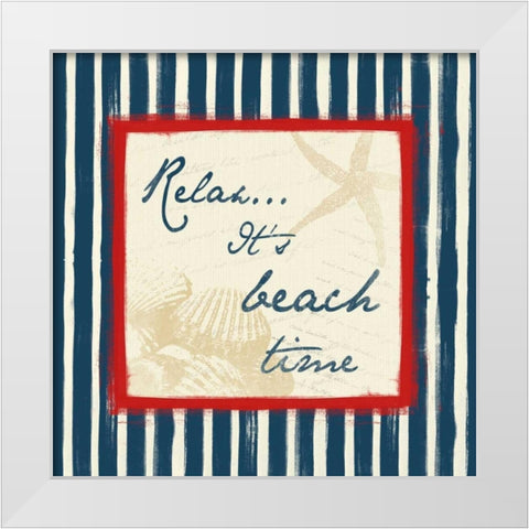 Relax White Modern Wood Framed Art Print by Grey, Jace