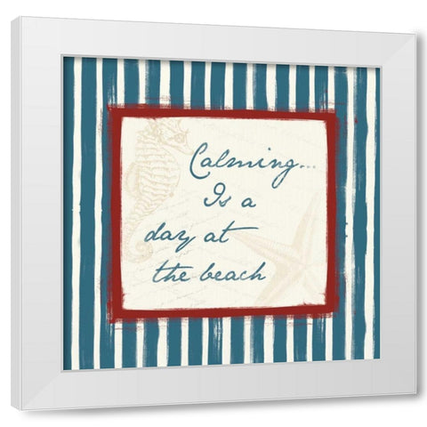 Calming  Newblue White Modern Wood Framed Art Print by Grey, Jace