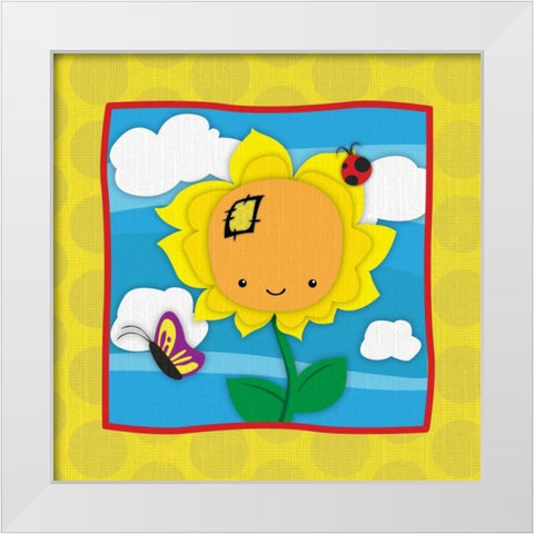 Sunflower White Modern Wood Framed Art Print by Grey, Jace