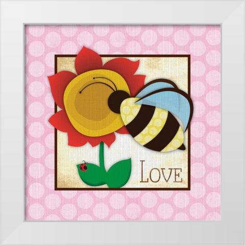 Love White Modern Wood Framed Art Print by Grey, Jace