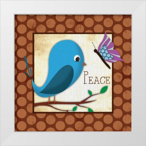 Peace White Modern Wood Framed Art Print by Grey, Jace