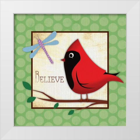 Believe White Modern Wood Framed Art Print by Grey, Jace