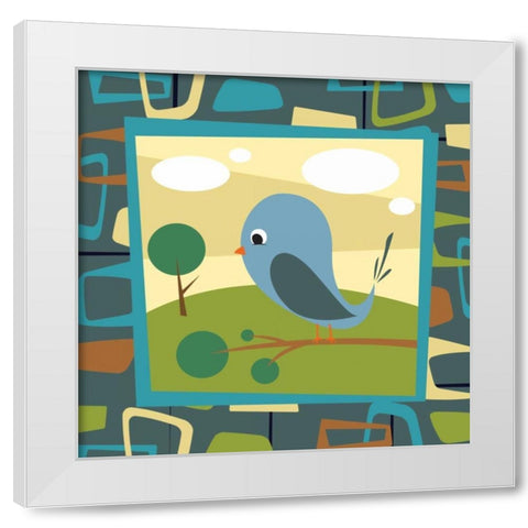 Bird White Modern Wood Framed Art Print by Grey, Jace