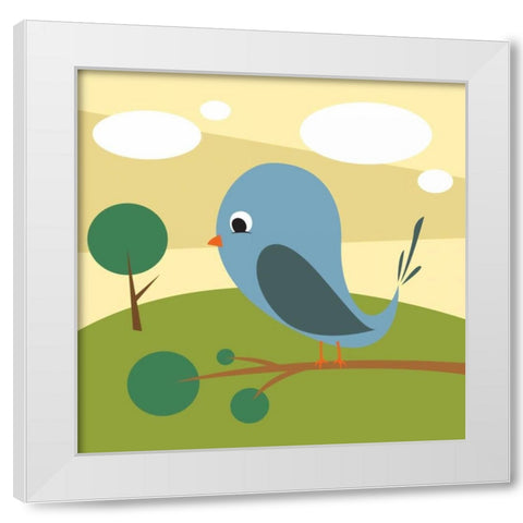 Bird White Modern Wood Framed Art Print by Grey, Jace