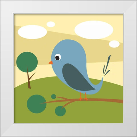 Bird White Modern Wood Framed Art Print by Grey, Jace