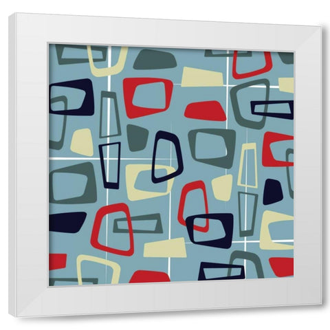 Pattern1 White Modern Wood Framed Art Print by Grey, Jace