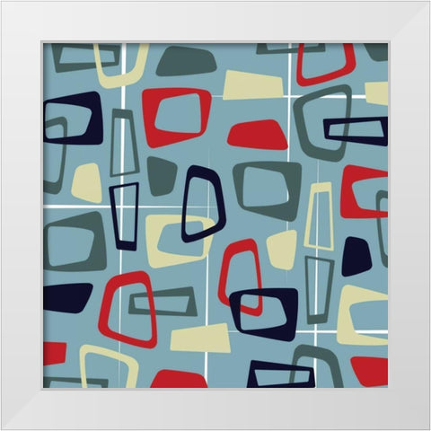 Pattern1 White Modern Wood Framed Art Print by Grey, Jace