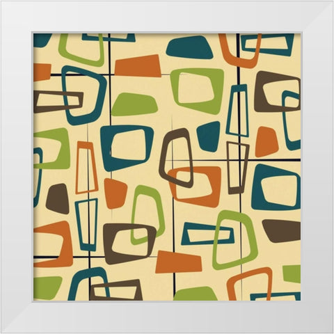Pattern 3 White Modern Wood Framed Art Print by Grey, Jace