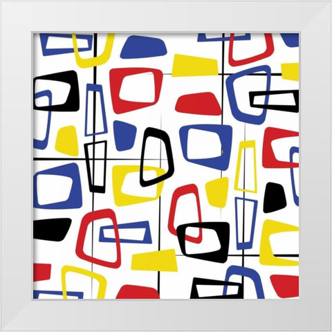 Pattern White Modern Wood Framed Art Print by Grey, Jace
