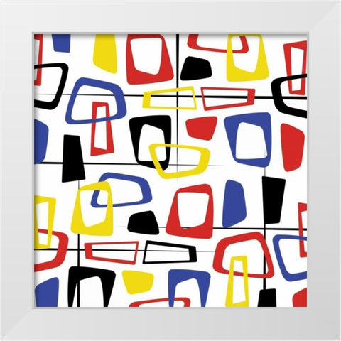 Pattern White Modern Wood Framed Art Print by Grey, Jace