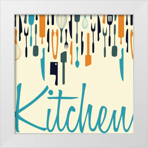 Kitchen White Modern Wood Framed Art Print by Grey, Jace