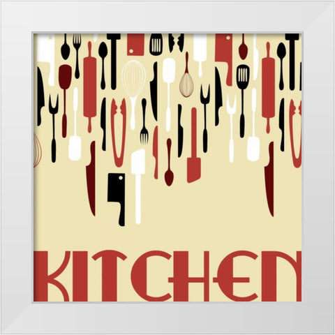 Kitchen White Modern Wood Framed Art Print by Grey, Jace