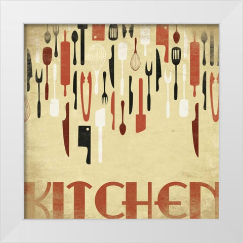 Kitchen White Modern Wood Framed Art Print by Grey, Jace