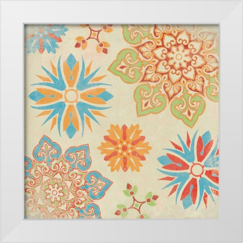 Suzani1 White Modern Wood Framed Art Print by Grey, Jace