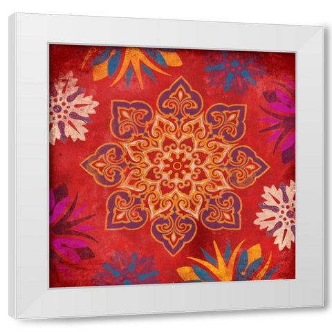 Suzani 3 White Modern Wood Framed Art Print by Grey, Jace