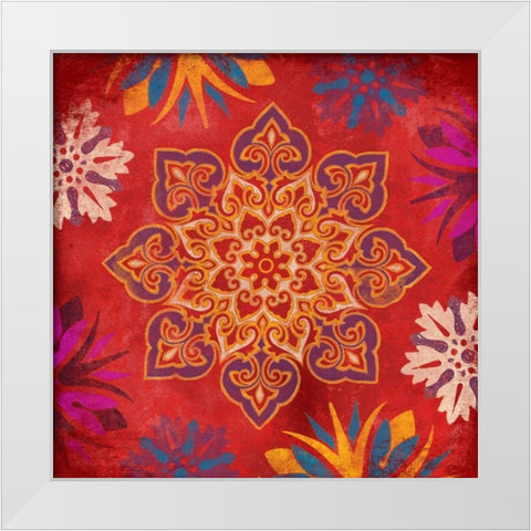 Suzani 3 White Modern Wood Framed Art Print by Grey, Jace