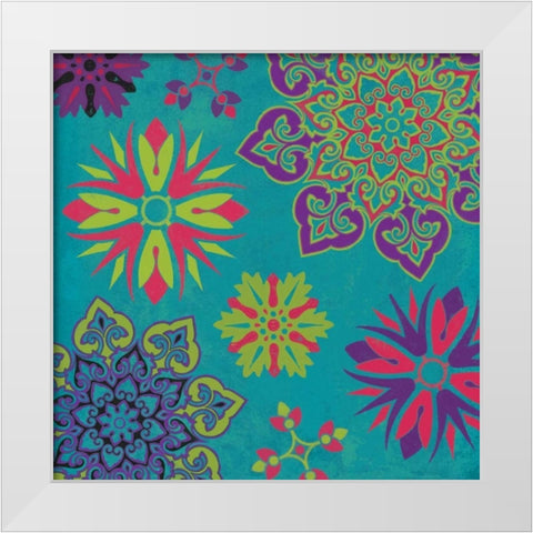 Suzani 5 White Modern Wood Framed Art Print by Grey, Jace