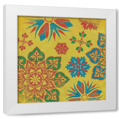 Suzani 6 White Modern Wood Framed Art Print by Grey, Jace