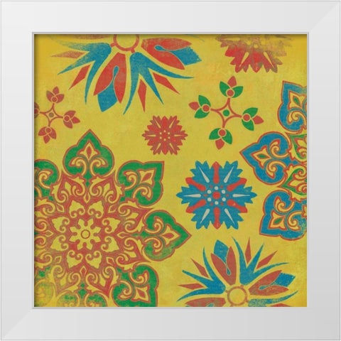 Suzani 6 White Modern Wood Framed Art Print by Grey, Jace