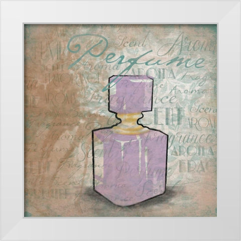 Perfume White Modern Wood Framed Art Print by Grey, Jace