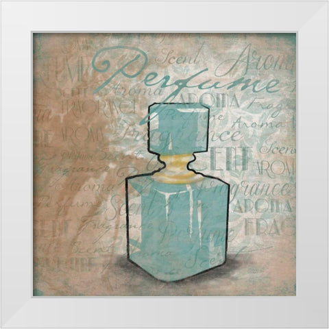 Perfume White Modern Wood Framed Art Print by Grey, Jace