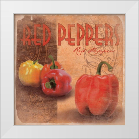 Peppers White Modern Wood Framed Art Print by Grey, Jace