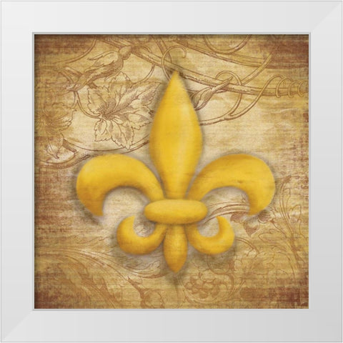 Fleur De Lis White Modern Wood Framed Art Print by Grey, Jace