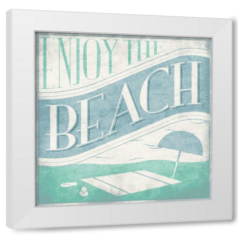 Enjoy the beach 2 White Modern Wood Framed Art Print by Grey, Jace