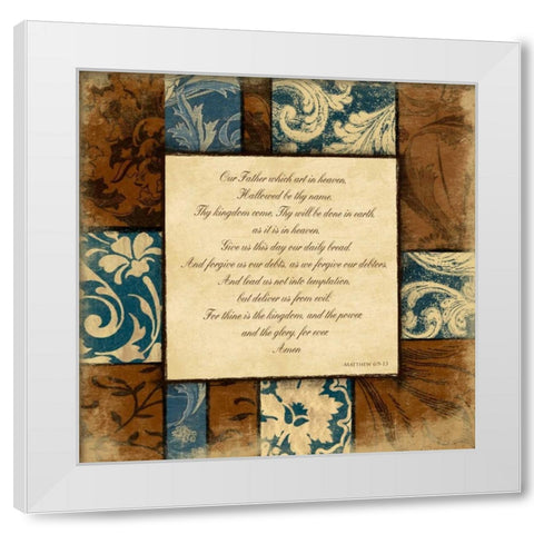 Lords Prayer White Modern Wood Framed Art Print by Grey, Jace
