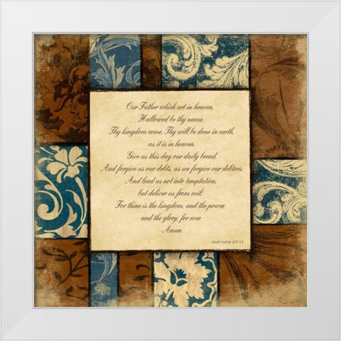 Lords Prayer White Modern Wood Framed Art Print by Grey, Jace