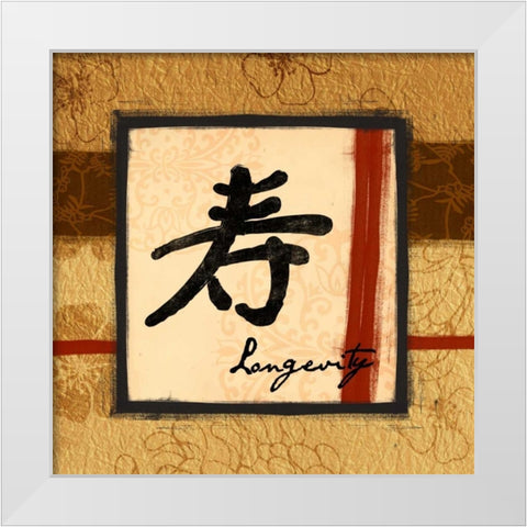 Longevity White Modern Wood Framed Art Print by Grey, Jace