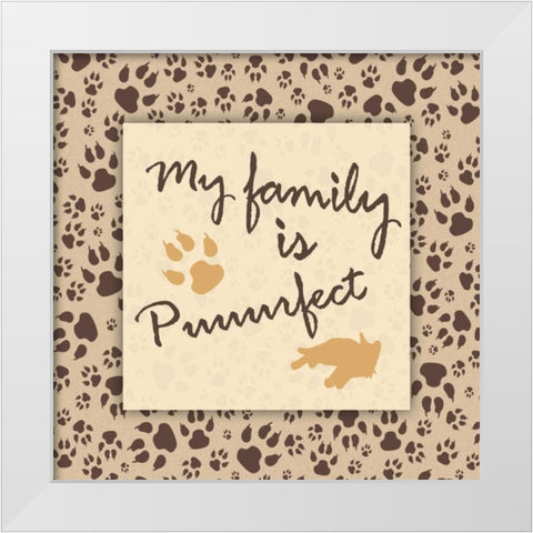 Cat White Modern Wood Framed Art Print by Grey, Jace