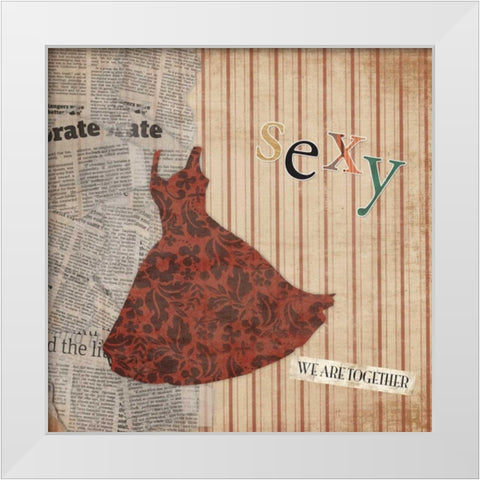 Sexy White Modern Wood Framed Art Print by Grey, Jace