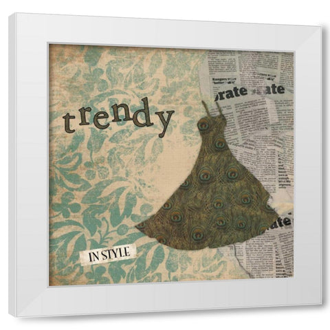 Trendy White Modern Wood Framed Art Print by Grey, Jace