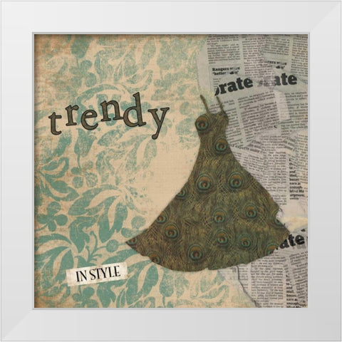 Trendy White Modern Wood Framed Art Print by Grey, Jace