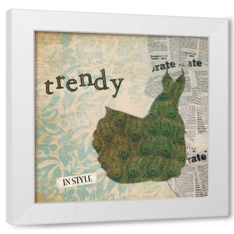 Trendy White Modern Wood Framed Art Print by Grey, Jace